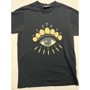 Kenzo Paris Eye Graphic T-Shirt Black Gold Size Small Streetwear Portugal